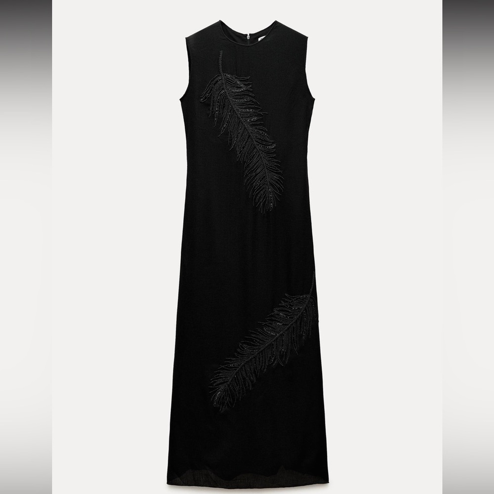ZARA embroidered midi dress ZW collection